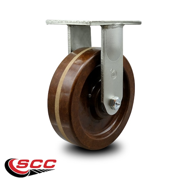 Service Caster 10 Inch Extra Heavy Duty High Temp Phenolic Wheel Rigid Top Plate Caster SCC SCC-KP92R1030-PHRHT - main
